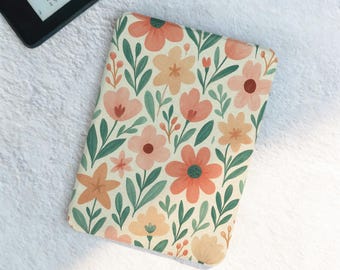 Floral Kindle Paperwhite 2024 Case,All New Kindle 11th Gen Colorsoft Case,Kobo Clara HD Cover,Auto Wake/Sleep Protective Cover for Ereader