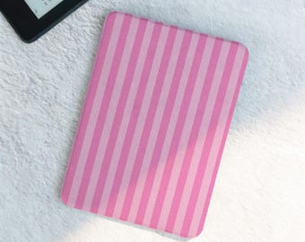 Etui Pastel Stripe Kindle Paperwhite 2024, minimalistyczna różowa osłona Kindle, etui Kobo Clara Libra, etui ochronne Colorsoft Auto Wake/Sleep