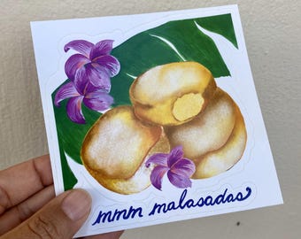 Malasadas Sticker: Hawaiian Pastry Art - Island Foodie Vinyl Decal