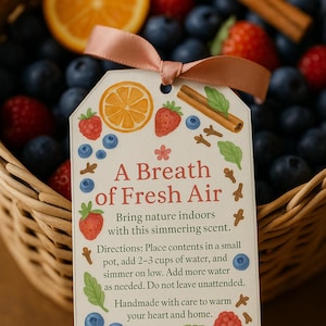 Simmer Pot Gift Tag Printable, Stovetop Potpourri Label (JPG File)