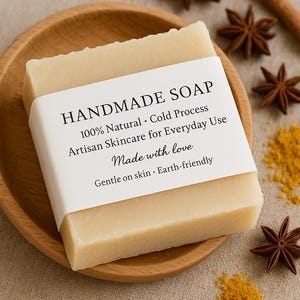 Etichetta stampabile per sapone a freddo, etichetta per prodotti per la cura della pelle in carta kraft (download digitale)