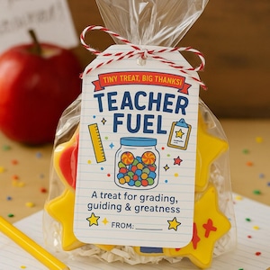 Teacher Appreciation Gift Tags: Printable Teacher Fuel Design (JPG Digital Download