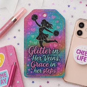 Cheerleader Gift Tags: Rainbow Cheer Squad Favor Tags (Instant Download)