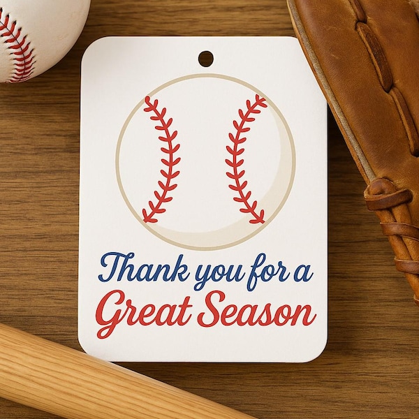 Baseball Thank You Tag: End of Season Coach Gift (Digital Download)
