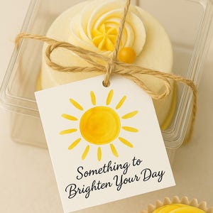 Etichette regalo stampabili con scritta "Sunshine" – Qualcosa per rallegrare la tua giornata – Etichette positive e incoraggianti per regali, pacchi regalo, piccole imprese