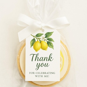 Lemon Thank You Tags Printable – Mediterranean Bridal Shower Favor Tags – Baby Shower Celebration Tags – Instant Download