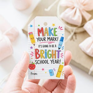 Printable Back to School Pencil Gift Tag for Students, Make Your Mark