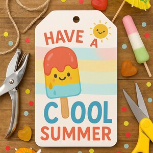 Have a Cool Summer Gift Tag Printable – Cute Popsicle End of School Year Favor Tag, Instant Download Summer Classroom Treat Tag for Kids