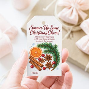 Étiquettes cadeaux imprimables pour pot-pourri de Noël mijoté, étiquettes pour pot-pourri cuit sur la cuisinière, étiquette cadeau pour les voisins pendant les fêtes, téléchargement instantané pour Noël