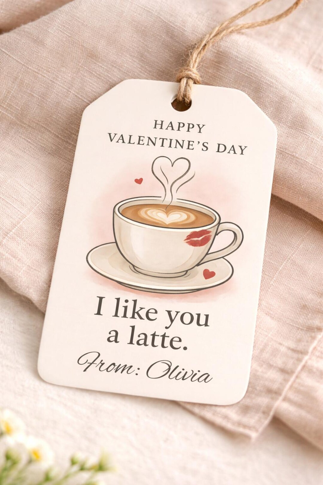 Coffee Gift Tag for Coworker Valentine, Latte Valentine Coffee Pun Gift ...