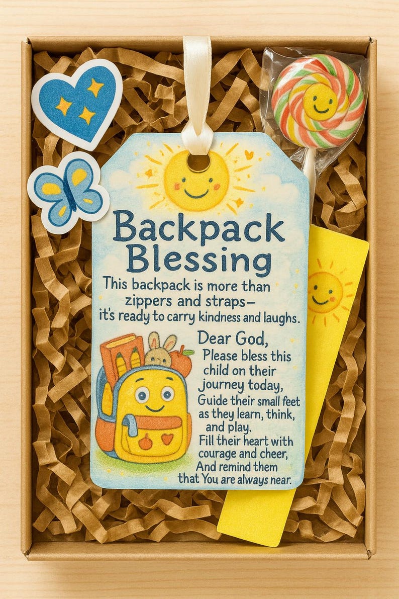 Backpack Blessing Tags Printable – Christian Prayer Tag for Kids ...