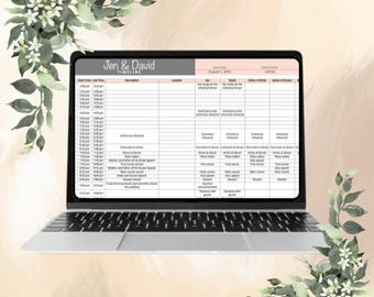 Tijdlijnblad bruiloftplanning – Digitale bruiloftstijdlijn / checklist-spreadsheet | DIY-planner voor bruiloftsschema's.