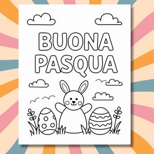 Happy Easter - Coloring Page - Easter Drawings for Adults and Children to Color - Easter Page - Easter Drawing