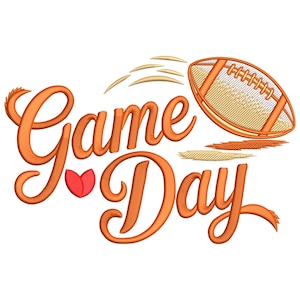 Game Day Football Embroidery Design: Sports Lover Machine Embroidery Digital File, Instant Download