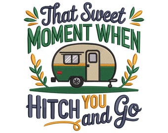 Adventure Camper Quote Embroidery Design, Travel Lovers Machine Embroidery Pattern File, Instant Download