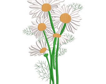 Daisy Flower Bunch Embroidery Design, Daisy Bouquet Embroidery File, Flower Bouquet Embroidery File, Spring Embroidery Design