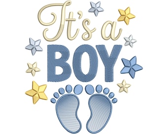 Es un diseño de bordado para niño, archivo de bordado a máquina para baby shower de recién nacido con pies de bebé,