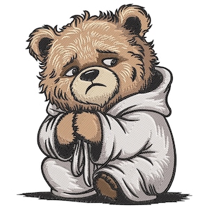 Sad Teddy Bear Embroidery Design, Sitting Baby Teddy Bear Embroidery File, Machine Embroidery Design, Bear Embroidery Design, Teddy Bear
