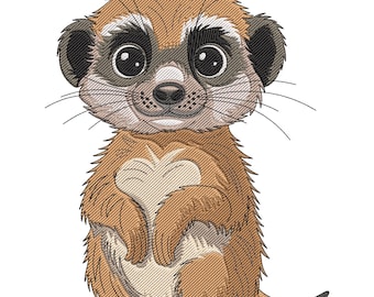 Cute Meerkat Embroidery Design, Woodland animal embroidery File, Meerkat design Digital Embroidery File