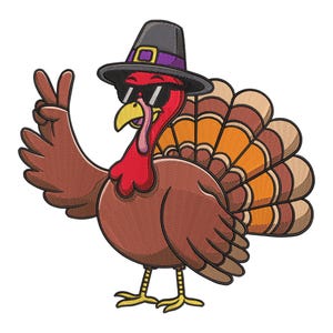 Pilgrim Hat Turkey Embroidery Design, Thanksgiving Machine Embroidery Digital File, Instant Download