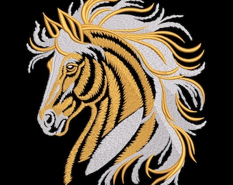 Majestic Horse Head Embroidery Design, Elegant Stallion Machine Embroidery File, Horse Lover Embroidery Pattern