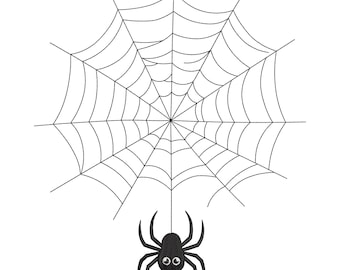 Spinne und Netz Umriss Stickdatei, Halloween Maschinenstickerei, digitale Datei, Instant Download