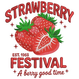 Strawberry Festival Embroidery Design, Fruits Machine Embroidery, Mini Strawberry Embroidery Embroidery, Machine Embroidery Design PES, EMB