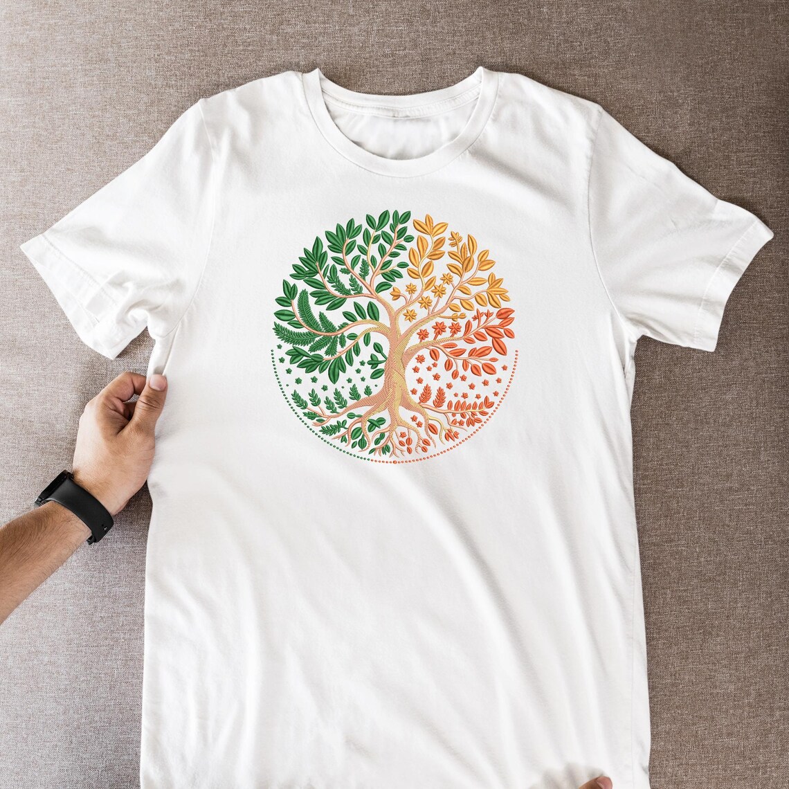Four Seasons Tree of Life Embroidery Design, Roots & Branches Spiritual ...