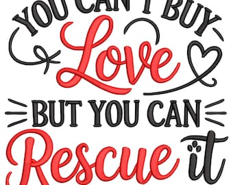 Rescue Love Embroidery Design, You Can Rescue Love Machine Embroidery File, Machine Embroidery Design