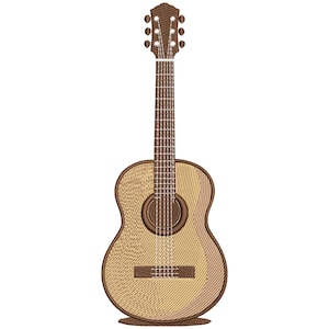 Acoustic Guitar Embroidery Design, Classic Guitar Machine Embroidery, Mini Guitar Design, Rock Guitar Embroidery File Pes, cnd, dgt, EMB