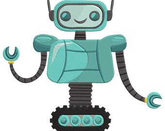Cute Robot Embroidery Design, Cute Robot Machine Embroidery File, Robot Machine Embroidery File, Kids Robot Embroidery Design Pes, cnd, dgt