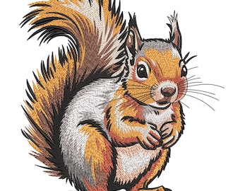 Cute Squirrel Embroidery Design, Woodland wild Animal machine embroidery File, Squirrel Machine Embroidery File, Squirrel Embroidery print