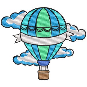 Hot Air Balloon Embroidery Design, Air Balloon Machine embroidery File, Fly embroidery air Balloon, Machine embroidery design file PES, EMB