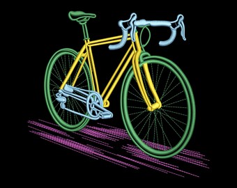 Vintage Road Bicycle Embroidery Design, Classic Bike Machine Embroidery File, Cycling Embroidery Pattern, Instant Download