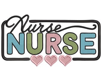 Pastel Nurse Embroidery Design, Nurse Life Machine Embroidery File, Nurse Stethoscope Embroidery Design, Stethoscope Bow Embroidery file PES