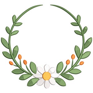Floral Wreath Frame Embroidery Design, Flower Circle frame Embroidery File, Machine embroidery file Pes, cnd, dgt, dst, emb, exp, hus, inf