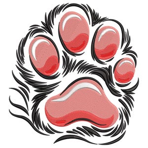 Cute Animal Paw Embroidery Design, Puppy Dog Paw Embroidery File,  Wild Animal Pawprint Machine Embroidery, Paw Machine embroidery file PES