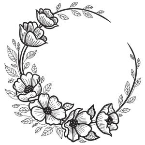 Motif de broderie élégant couronne de fleurs, cadre cercle de fleurs fichier de broderie Machine, fichier de broderie Machine, téléchargement immédiat