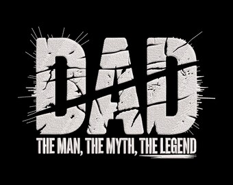 Dad Typography Embroidery Design, Father's Day Gift Machine Embroidery File, Instant Download