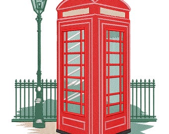赤い英国風電話ボックスキャビネット：レトロなロンドン電話ボックス