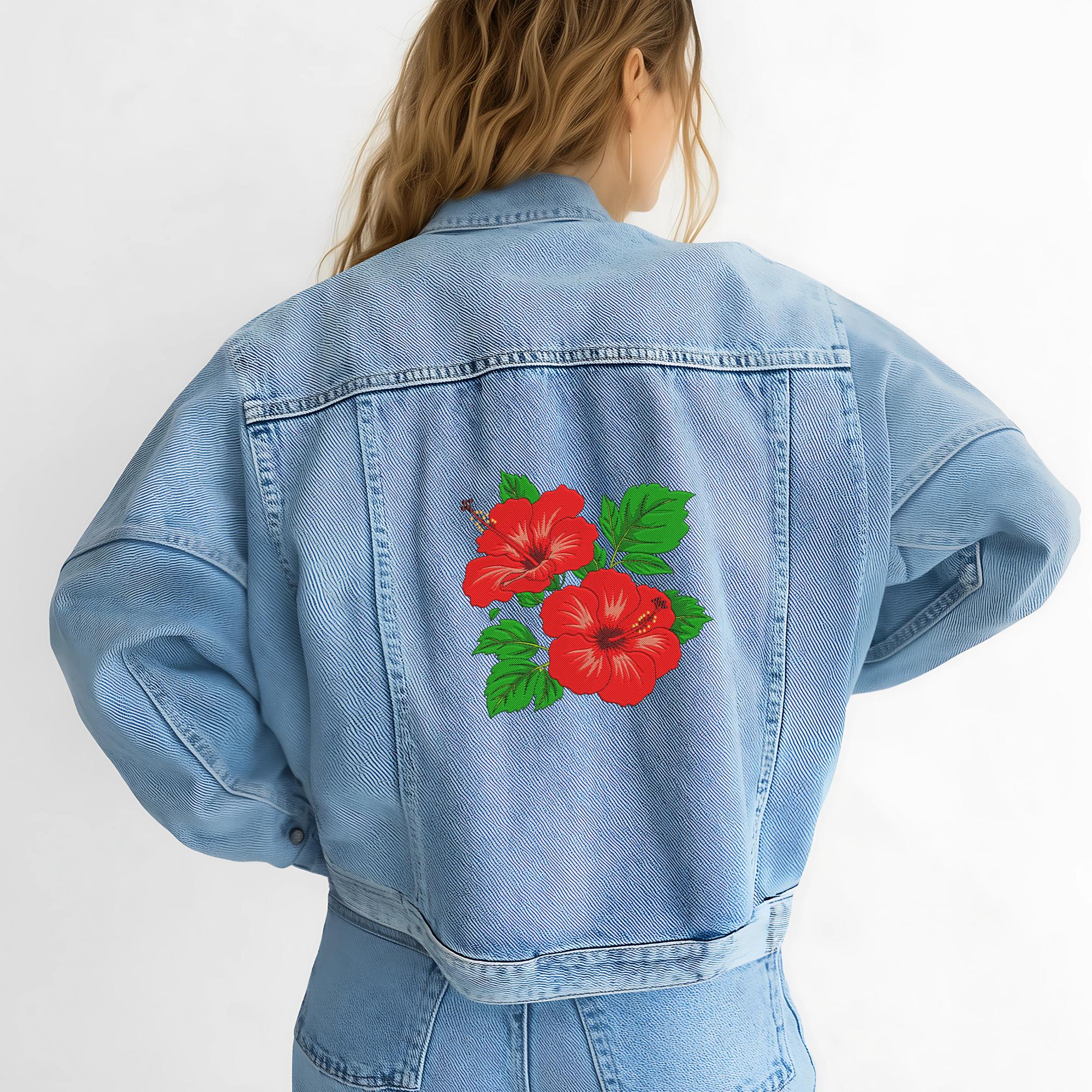 Hibiscus Flower Embroidery Design, Machine Embroidery Design