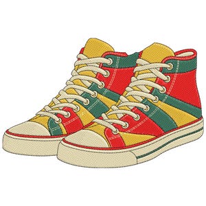 Colorful Sneakers Embroidery Design,  Shoes Design Files, Sports Joggers Embroidery File, Sneakers Machine Embroidery Files Pes, cnd, dgt