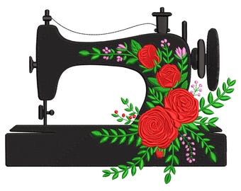 Floral Sewing Machine Embroidery Design, Botanical Flower Embroidery File, Machine Embroidery Design, Sewing machine mini Embroidery File