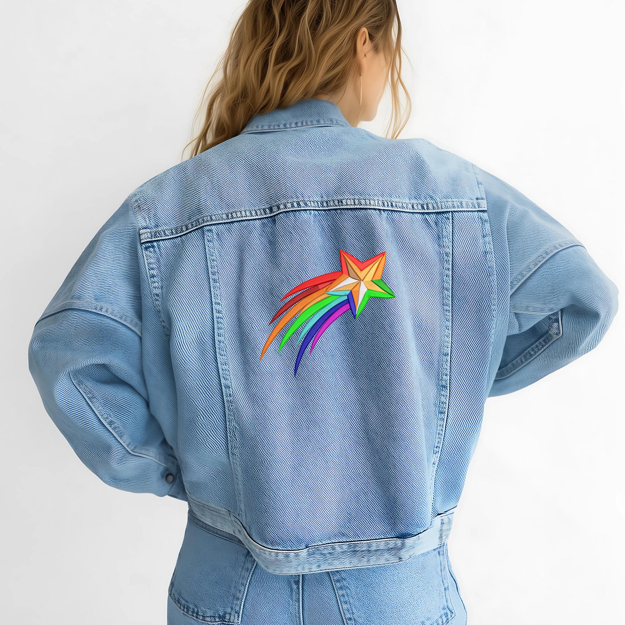 Rainbow Shooting Star Embroidery Design, Mini Stars Embroidery File ...