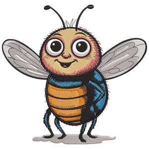 Cute Cartoon Bee Embroidery Design, Bee Machine Embroidery Design File, Little Bee Embroidery, Trendy Machine Embroidery File