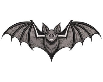 Gruselige Fledermaus Halloween Stickdatei, gruseliger Vampir Maschinenstickerei, digitale Datei, Instant Download