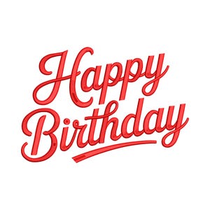Diseño de bordado de Feliz Cumpleaños, archivo de bordado a máquina con cita de cumpleaños, descarga instantánea