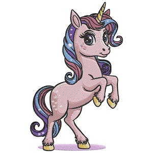 Sparkly Pink Unicorn Embroidery Design, Unicorn Machine Embroidery File, Christmas Unicorn Embroidery File, Cute Unicorn Embroidery PES, HUS