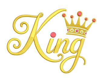 King Crown Name Embroidery Design, Royal Name Machine Embroidery File, Crown Monogram Embroidery, Instant Download