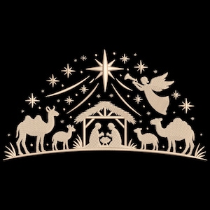 Nativity Scene Embroidery Design, Christmas Nativity Scene Embroidery File, Machine Embroidery Design, Christian, Holy Family Stitch Pattern